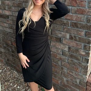 White House Black Market Faux Wrap Dress Black 2